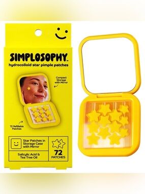 Simplosophy Yellow Star Hydrocolloid Pimple Patches with Mirror Case